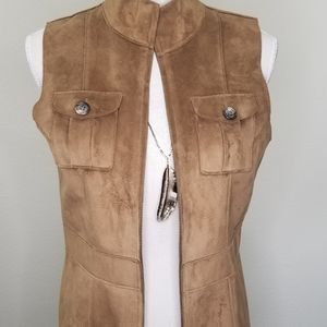 Lauren Ralph Lauren Brown Suede Zip Up Vest
